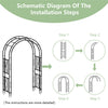 Heavy Duty Metal Garden Arch Arbour for Roses Amalfi with Ground Spikes