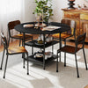 120 CM Round Dining Table Mid-Century Modern Kitchen Table for 4-6