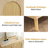 Shoe Storage Cabinet With Rattan Doors 4-Tier Shoe Rack for Entryway Hallway