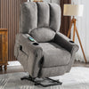 Electric Riser Recliner Armchair 8 Point Heated Massage Sofa w/ Cup Holder Grey