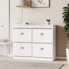 Slim White Shoe Storage Cabinet with 4 Flip Drawers for Hallway Home Office NEW