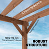 3 x 3 m Wooden Pergola, Garden Pergola Gazebo Grape Trellis, Maple Wood-effect