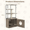 Indoor Wooden Kitten Tower Cat Tree with Litter Box Enclosure-Grey