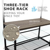 Coat Rack Stand with Shoe Storage Bench 9 Hooks Rustic 2 Colours Entrance Hall