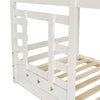 Kids Bunk Beds Double Pine Wooden Bunk Bed With Stairs 3FT Single Size Bed Frame