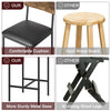 Bar Stool Set of 4 Upholstered Chair w/ Back Footrest for Island Dining kitchen