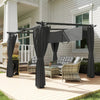 Garden Metal Pergola Retractable Roof Sidewalls Outdoor Gazebo Sun Shade Shelter