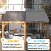 3x3.65m Lean-to Hardtop Gazebo Outdoor Wood Cedar Wall Mounted Pergola for Patio