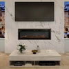 80inch Wide-View Media Wall Fireplace with Realistic LED Flames & Remote Control
