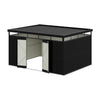 Galvanised Metal Garden Shed Outdoor Tool Storage House with Lockable Door Black