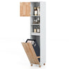 Tall Bathroom Storage Organizer Unit with 3-Tier Shelves-White
