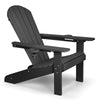 Black Adirondack Garden Chair, HDPE Reclining Outdoor Armchair, Vonhaus