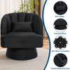 360° Swivel Accent Chair Upholstered Barrel Chair w/Striped Backrest Living Room