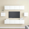 6 Piece TV Cabinet Set White Engineered Wood U1R4