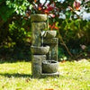 Water Feature Outdoor Indoor LED Fountain Waterfall Garden Decor (4 Tier)