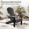 Black Adirondack Garden Chair, HDPE Reclining Outdoor Armchair, Vonhaus