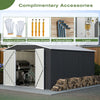 Garden Shed 10X12FT Metal Apex Roof Free Foundation Storage House Anthracite