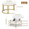 Set of 2 Nesting Coffee Tables Round Stacking Sofa Side Tables for Living Room