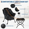 Comfy Lazy Chair with Footstool Relax Lounge Chair Accent Armchair Sofa Chair