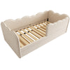 3FT SINGLE DAYBED WITH PULL OUT TRUNDLE CHILDREN KIDS JUNIOR TODDLER BED BEIGE