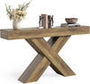 55-Inch Console Table with X-Shaped base, Narrow Entryway Sofa Table for Hallway