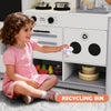 JOYLDIAS Kids Wooden Pretend Kitchen Cooking Playset Chalkboard Water Dispenser