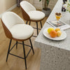 26in Bar Stools Set of 2 Swivel Counter Height Chairs w/ Metal Legs & Footrest
