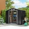 7 x 4ft Garden Shed Storage with Foundation Kit and Vents, Dark Grey