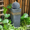 Electric Water Feature Outdoor Garden Fountain Rotating Ball LED Lights Statue