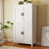 Kitchen Pantry Cupboard Freestanding Tall Storage Cabinet With 4 Door &4 Shelves