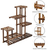 5 Tiers Wooden Plant Flower Display Holder Stand Shelf Storage Rack In/Outdoor