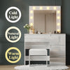 Vanity Dressing Table Set w/ LED Mirror High Gloss 4 Drawers Makeup Desk Bedroom