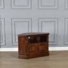Mahogany Corner TV unit with flutted columns and Single Shelf , 2 Doors