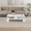 MANSU Modern Coffee Table with Open Storage Shelf – Rectangular Living Room Tabl