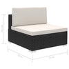 Outdoor Lounge Set 24 Pieces Poly Rattan Garden Sofa Seat Brown/Black