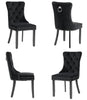 Plush Velvet Dining Chairs with Knocker 1 2 4 6 Black Grey Beige Stud Detailing