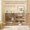 Shoe Storage Cabinet With Rattan Doors 4-Tier Shoe Rack for Entryway Hallway