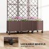 Raised Garden Bed with Trellis, Self Watering Outdoor Planter Box with Wheels