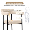 MODERN DINING CHAIRS SET OF 6 CREAM VELVET UPHOLSTERED PADDED SEAT ARMCHAIRS