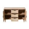 Rattan 2 Doors Sideboard Cabinet Home Storage Cupboard Buffet & 3 Drawers Unit