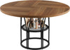 47" Round Dining Table for 4-6 with Storage Shelf Space Saving Metal Frame Home