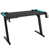 Gaming Desk witn LED RGB Computer Table with Cup Holder & Headphone Hook Black