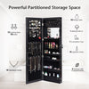Wall-mounted Jewelry Storage Cabinet Door Hanging Jewelry Armoire w/ Full Mirror