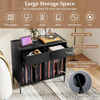 Record Player Stand Storage Cabinet Drawers Charging Station Vinyl Unit