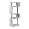 Miami High Gloss Slim Shelving Unit In Filo Marble Effect