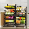 4 Tier Kitchen Trolley with Lockable Wheels, Vegetable Storage Rack on Wheels