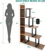 5 Tier Corner Bookshelf Large Ladder Shelves Display Cabinet Extendable Bookcase