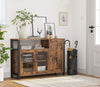 Stylish Sideboard with Adjustable Shelves, Rustic Brown and Ink Black Finish