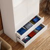 High Gloss 3 Door 2 Drawers Wardrobe With Shelves Storage Bedroom Furniture
