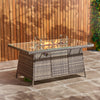 Rattan Garden Furniture With Fire Pit Table 8 Seater Outdoor Furniture Set